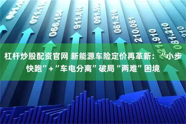 杠杆炒股配资官网 新能源车险定价再革新：“小步快跑”+“车电分离”破局“两难”困境